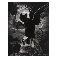 Mały Obraz Czarny Kot Nine Lives of Poe by Alchemy